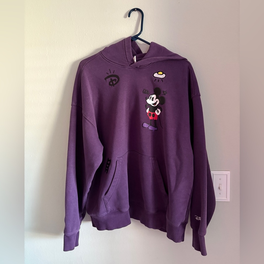 H&M Purple Hoodie with Cartoon Graphic